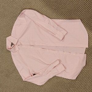 Peter Millar Summer Comfort Performance Sweatwicking Pink Plaid Button down EUCM